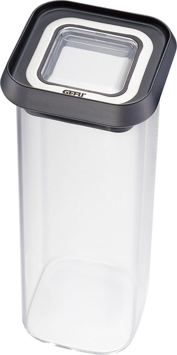 Voorraadbus, Vierkant, 400 ml, Glas, Stapelbaar, Incl. stickers/labels - GEFU | PANTRY