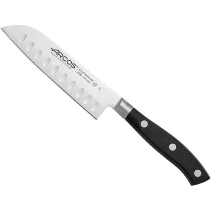 Couteau Santoku - ARCOS - 14cm - Acier inoxydable Nitrum - Manche POM - Lame alvéolée