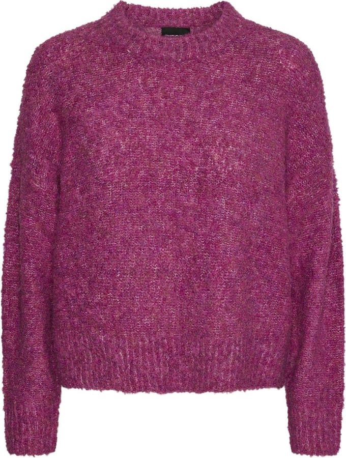 Pieces Trui Pcnatherine Ls O-neck Knit Bc 17142442 Beetroot Purple/melange Dames Maat - M