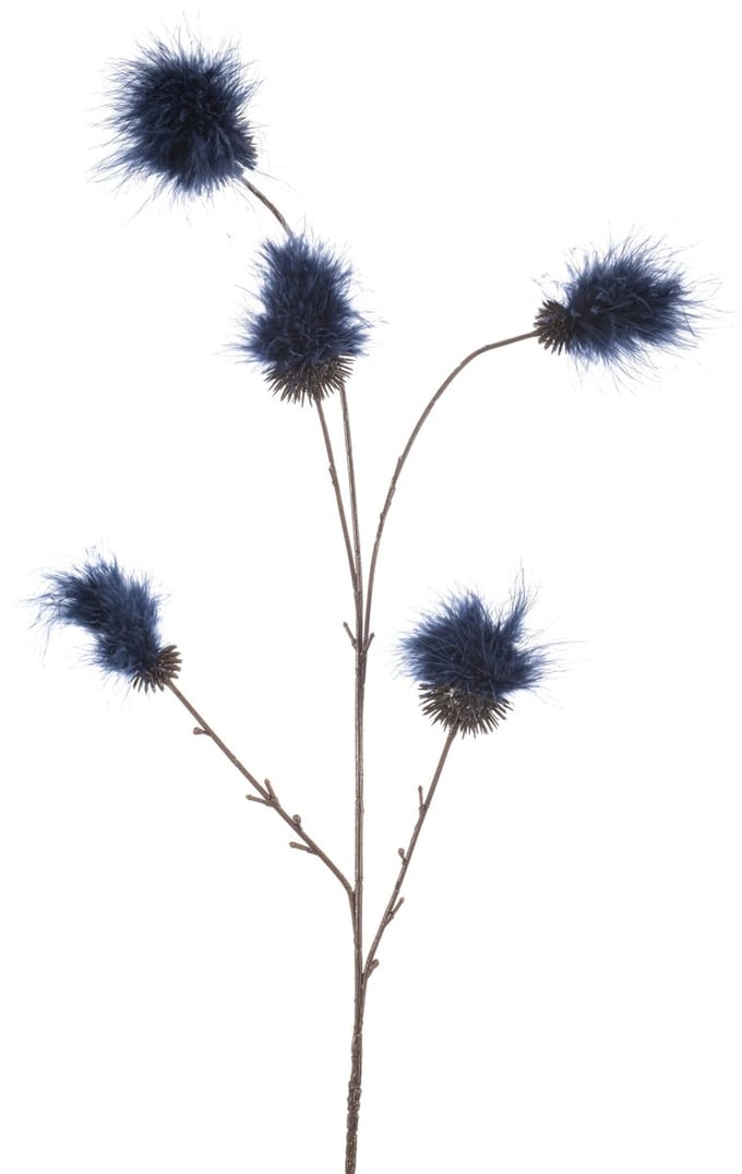 Emerald - Kunstbloem Pompom 84cm blauw - Kunstplant voor binnen