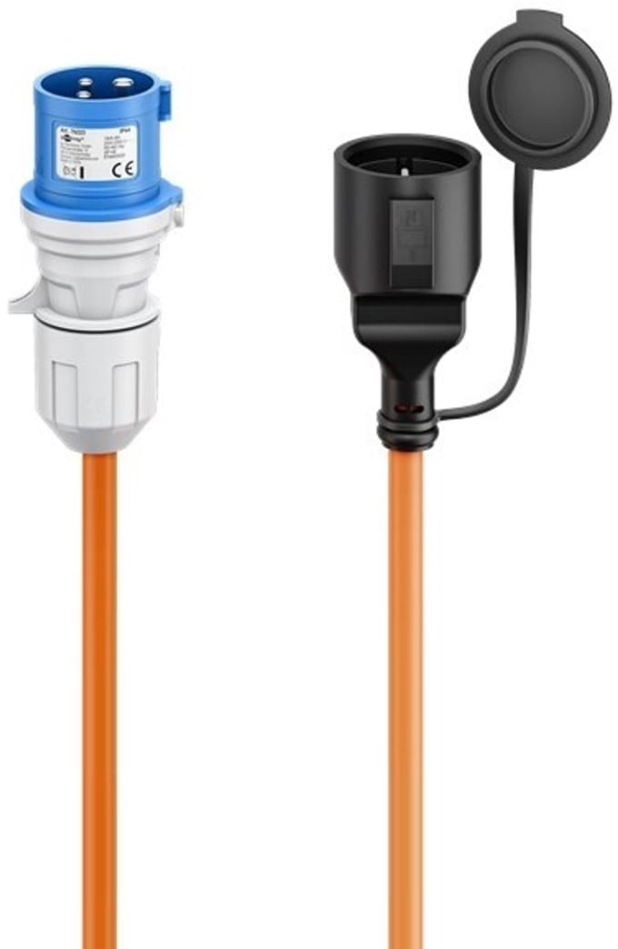 Goobay CEE-adapterkabel, CEE-stekker naar contrastekker met randaarde, 5 m, campingkabel voor buiten