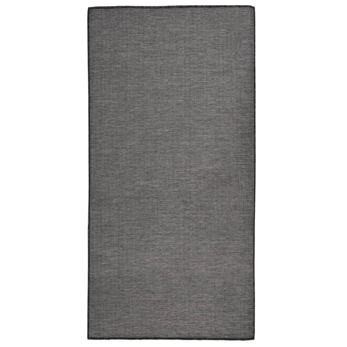 vidaXL Buitenkleed platgeweven 100x200 cm grijs