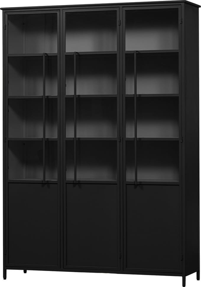 WOOOD Exhibit 2-deurs Vitrinekast XL - Metaal - Zwart - 200x99x44 cm
