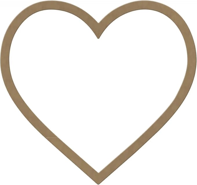 Gomille MDF lijst hart decoratie 37x34 cm voor knutselen en DIY.