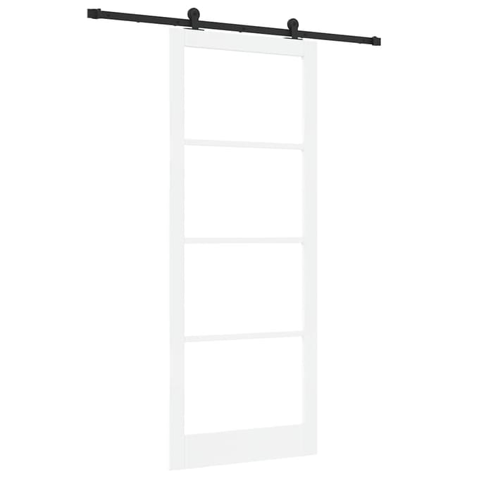 vidaXL - Schuifdeur - ORKDAL - 93 - x - 232 - cm - Massief - grenenhout - en - glas