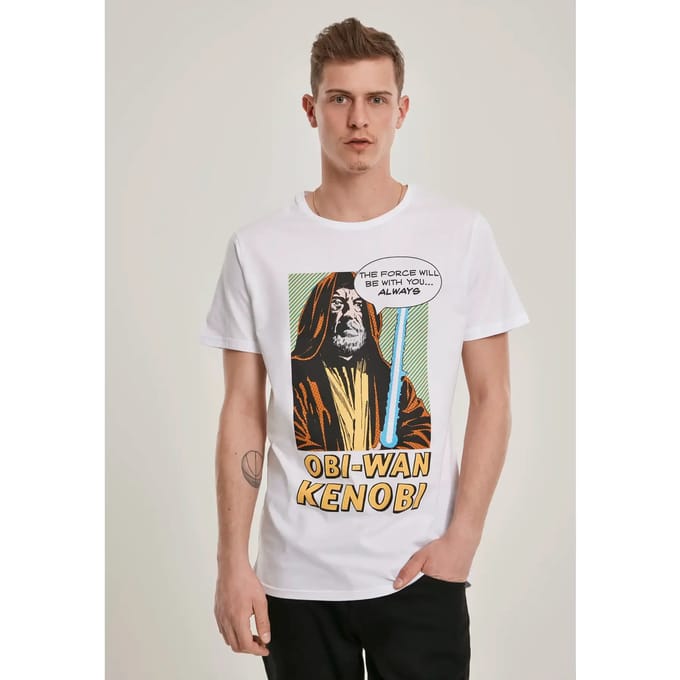 Merchcode Star Wars - Obi-Wan Kenobi Heren T-shirt - XS - Wit