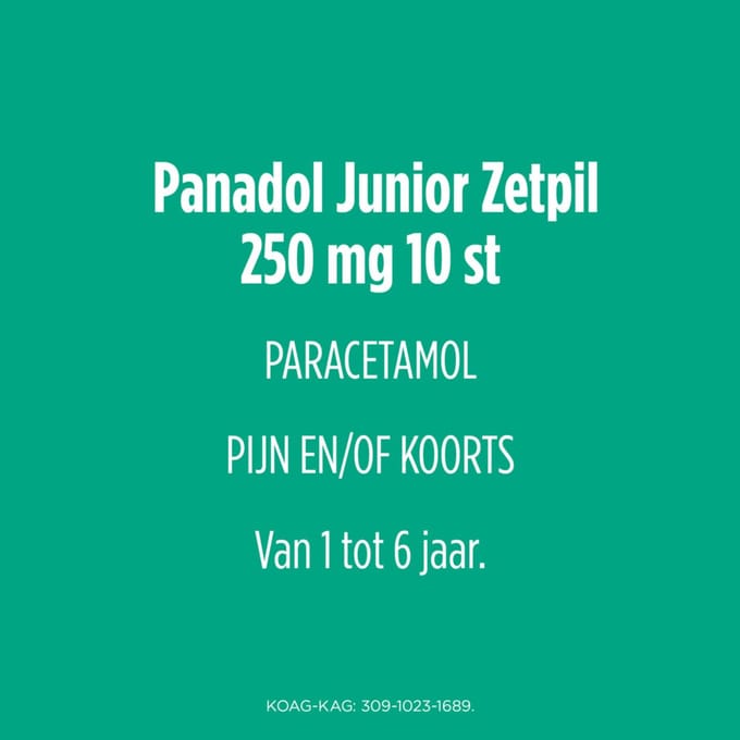 Panadol Junior Paracetamol 250mg - 2 x 10 zetpillen