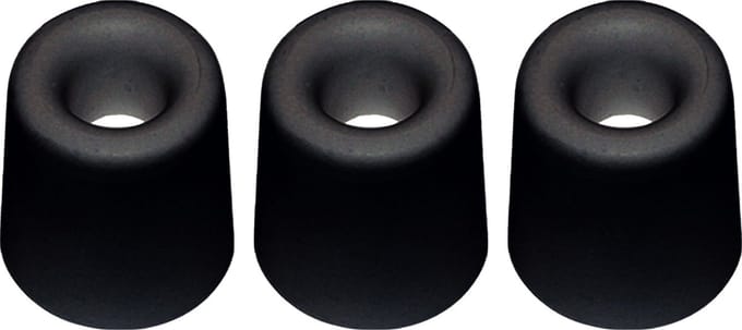 QlinQ Deurbuffer - 3x - deurstopper - zwart - rubber - 75 x 40 mm - schroefbevestiging