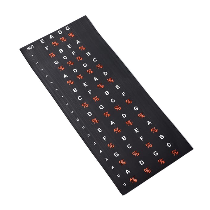 Gitaar Fretboard Sticker Bas Akkoord Fret Noot Vinger Gids Decal voor Beginner Spelen voor 4 Snarig black