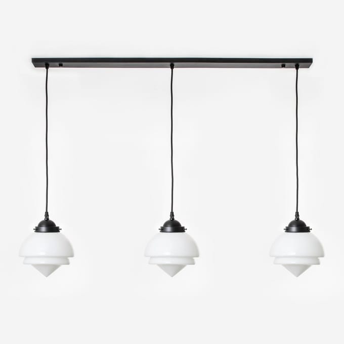 3 x Small Pointy lampen aan plafondbalk Moonlight - Art Deco Trade