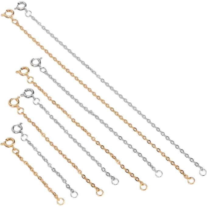 8 Stuks Kettingverlenger Roestvrij Staal Goud Zilver Ketting Aanpassing Verlengketting Sieraden Decoratie white