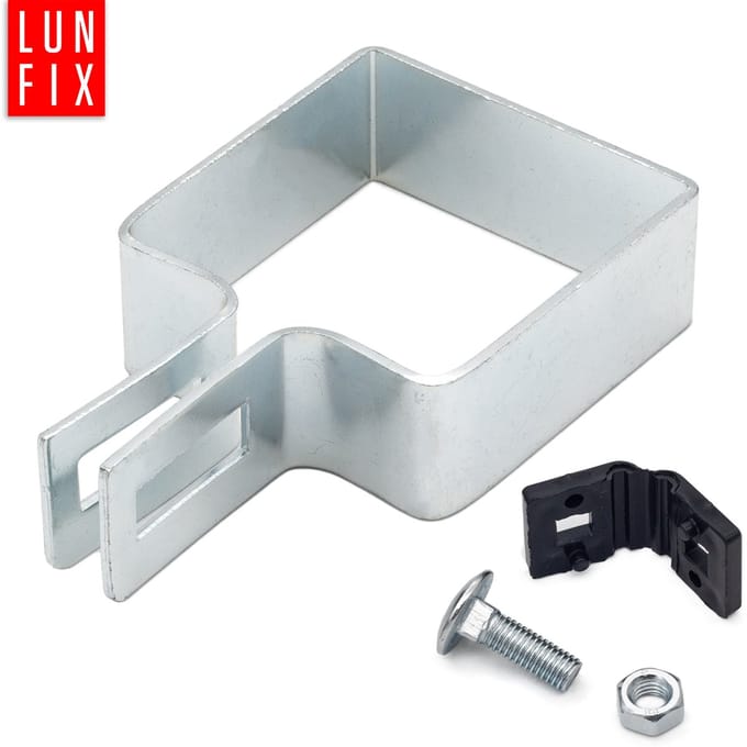 LUN FIX - Eindklem Vierkant 60*60 - Verzinkt - Steunbeugel - Gaasmatten Hek