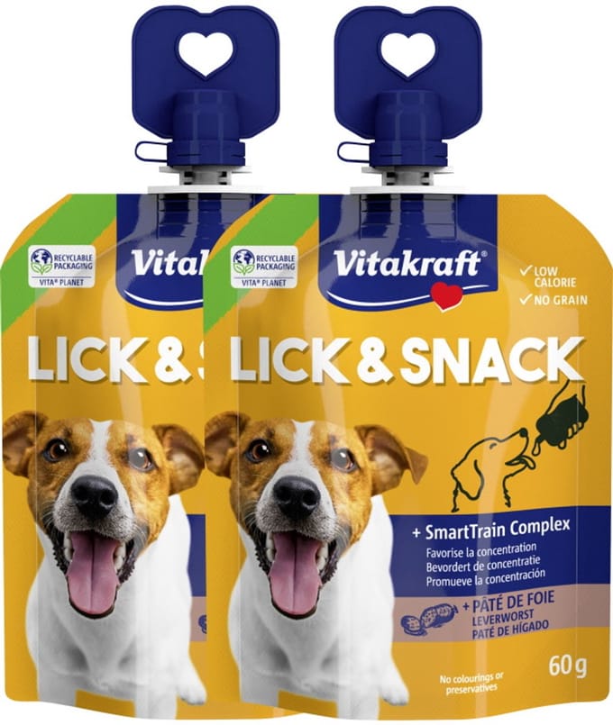 Vitakraft Lick & Snack Hond Leverworst - 1x 60 gr - Kattensnack - Liquid Snack