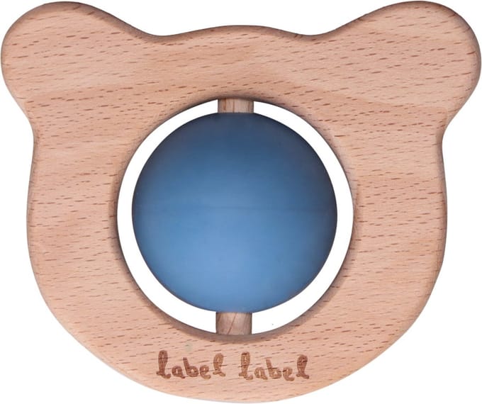 Label Label Beer Blauw Hout & Silicone Bijtspeeltje LLST-15270