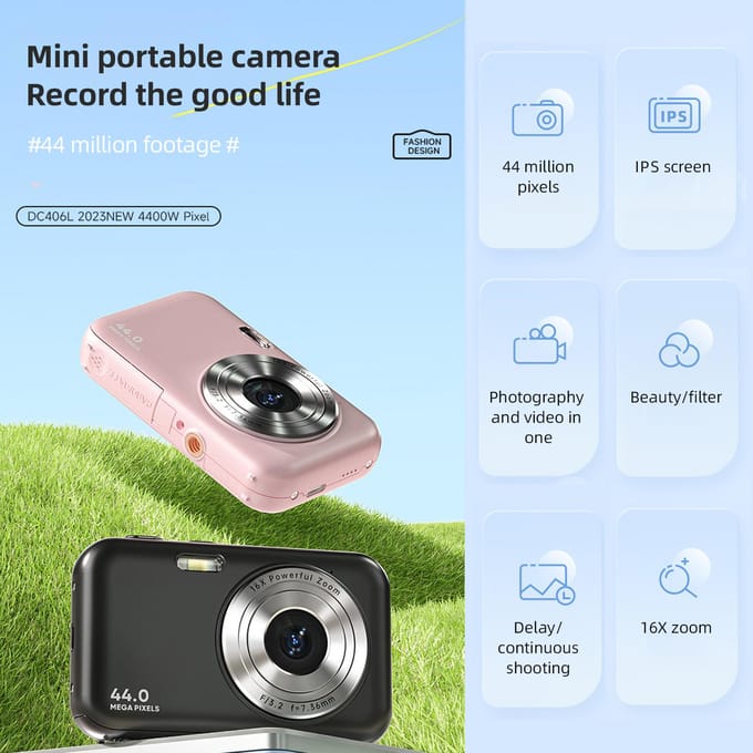 Draagbare Digitale Camera 1080P Videocamera 44MP 16X Digitale Zoom Autofocus Zelfontspanner Anti-trillen groen