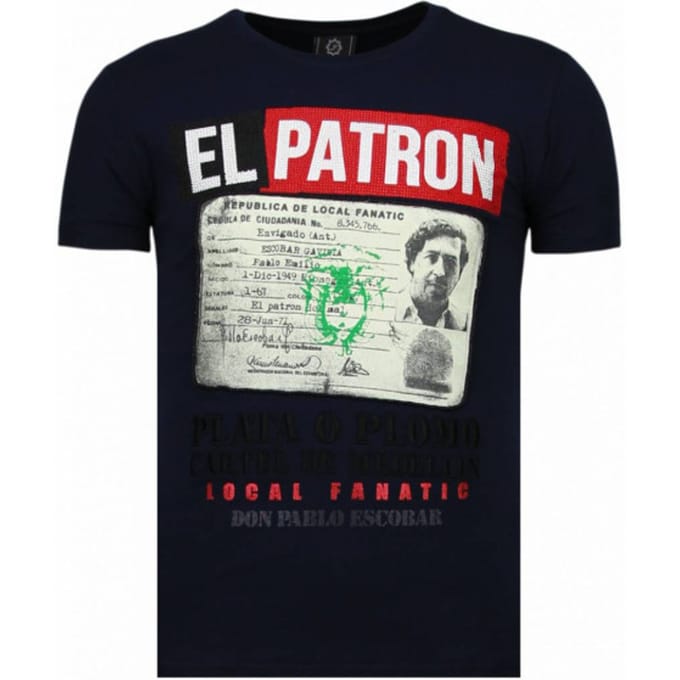 Local Fanatic El patron narcos billionaire rhinestone t-shirt