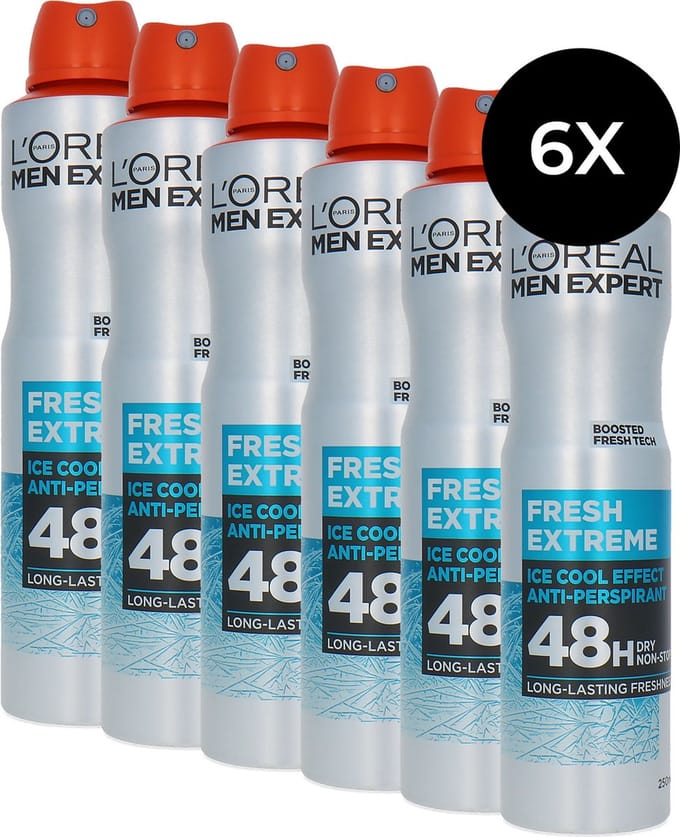 L'Oréal Men Expert Fresh Extreme Deodorant Spray - 6 x 250 ml