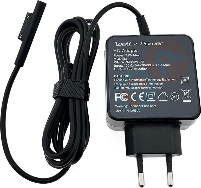12V - 2.58A Laptop Adapter geschikt voor Microsoft Surface laptops