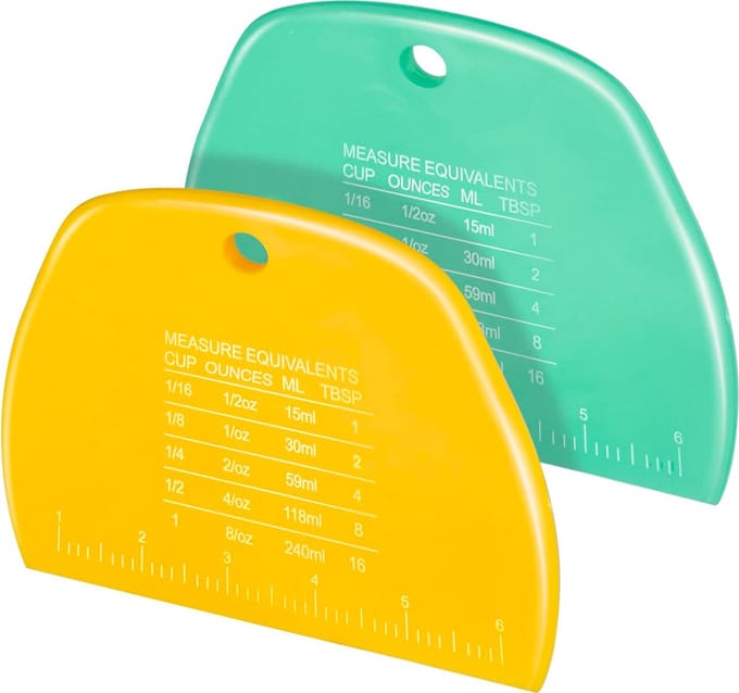 Bondoo 2-delige deegschraper, deegsnijder, bankschraper, deegschrapers Multifunctionele voedselschrapers voor deeg, cake, brood