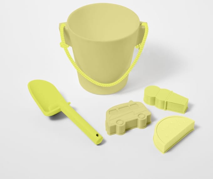 Sunnylife - Kids Splash Time Emmer met Schep Siliconen - Siliconen - Geel -