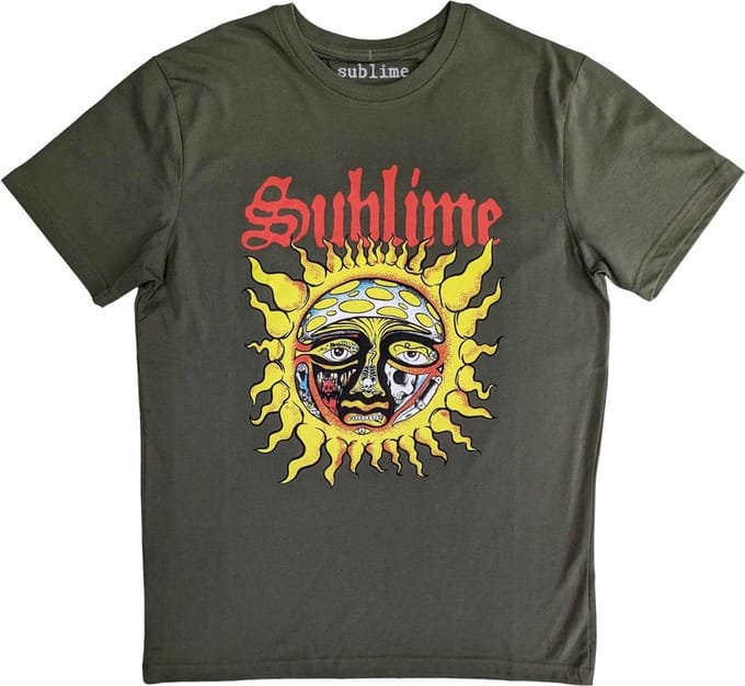 Sublime - Yellow Sun Heren T-shirt - M - Groen