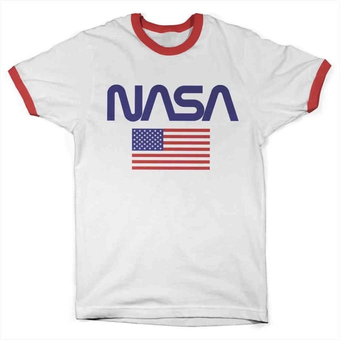 NASA Heren Tshirt -S- Old Glory Wit