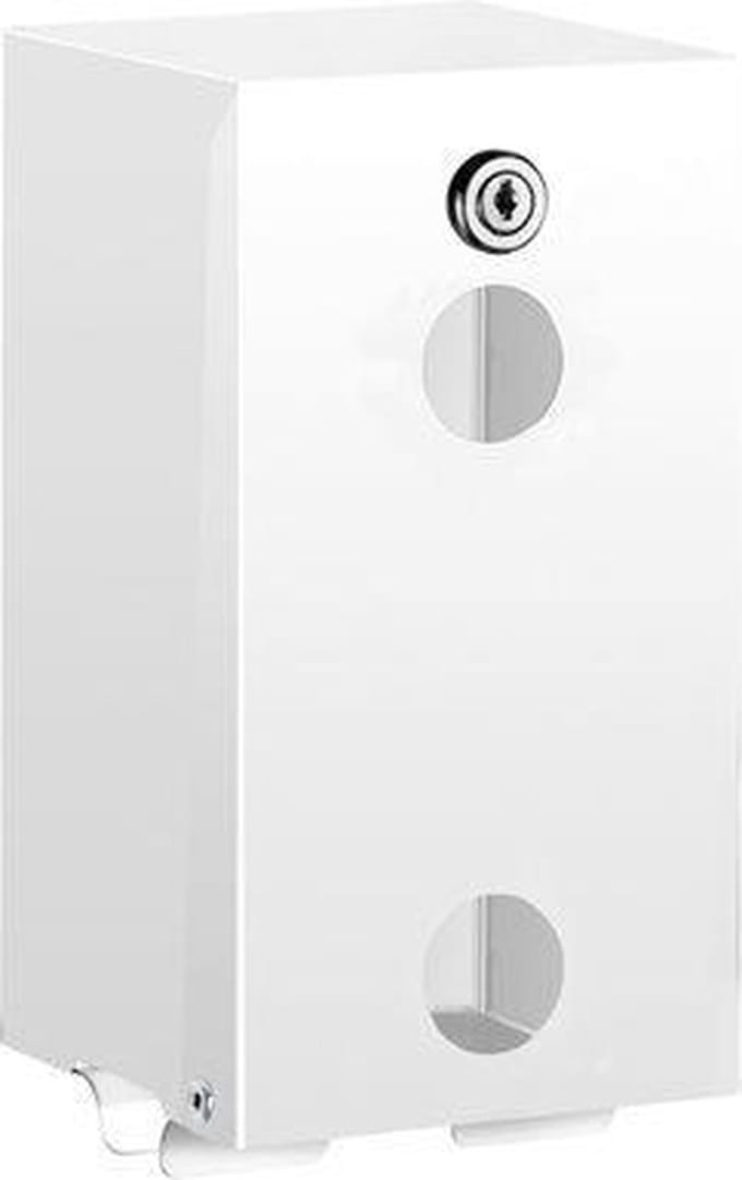 Delabie Toiletpapierverdeler 2 Rollen Rvs 304 Wit Epoxy