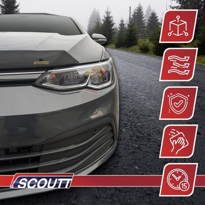 SCOUTT | Bra Capot Déflecteur Protection Pour Subaru Outback Depuis 2021, Aérodynamique, Assemblage Facile, Aucun perçage requis