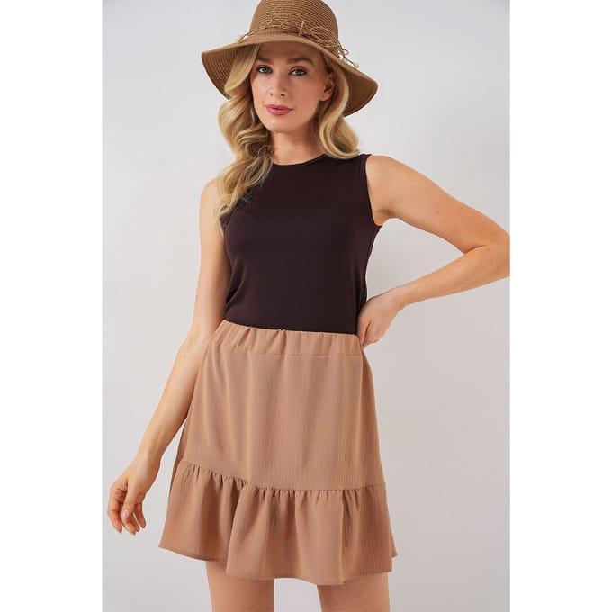 Textured Minirok met Voering