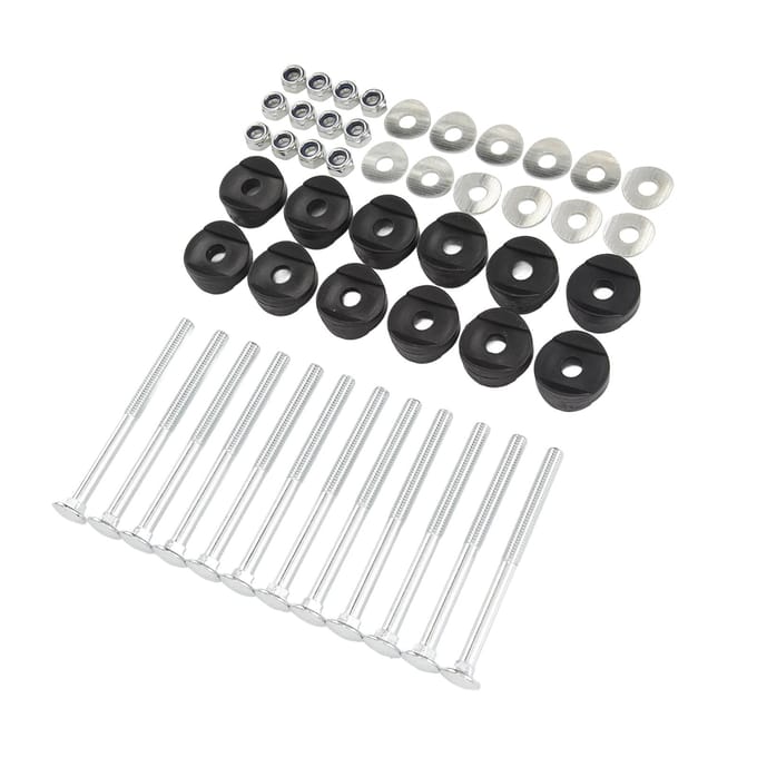 12 pcs Vis de Trampoline Acier Galvanisé Améliorer la Stabilité Longues Vis de Trampoline Jeu de Boulons et Écrous