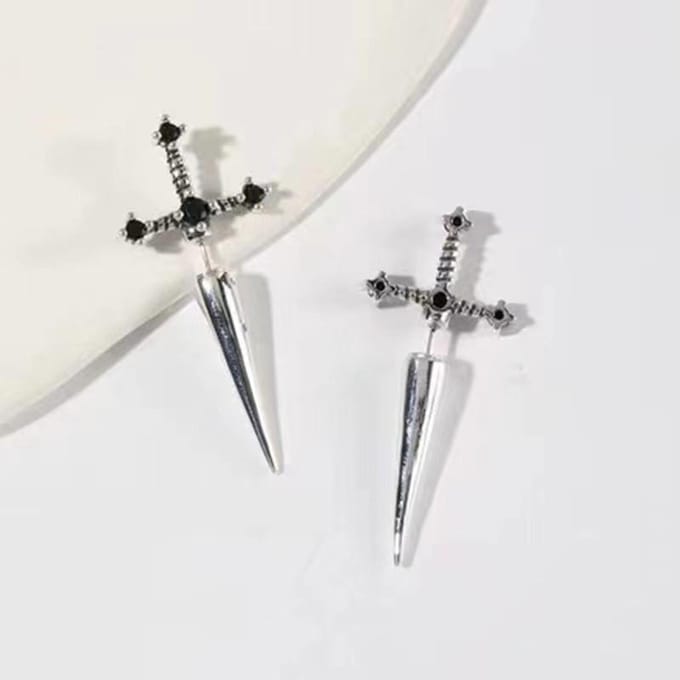 Dames Stud Oorbellen, Vintage Kristal Diamant Oorbellen 1PCS gray