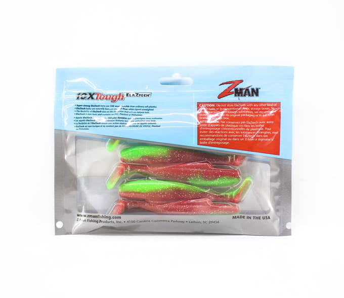 Zman zacht kunstaas Diezel MinnowZ 4 Inch 5/Pack Nuked Chicken Glow (3618) blue