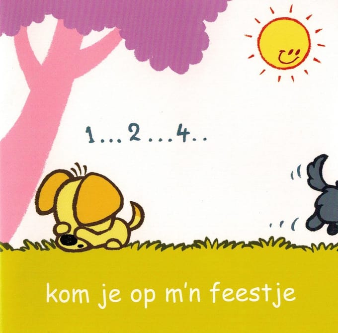 Wenskaart Woezel en Pip: kom je op mijn feestje