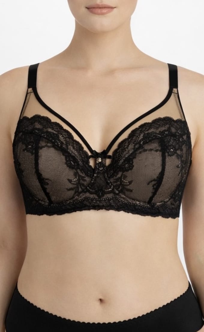 MILENKA - softcup beugel BH - black lace - maat 90E