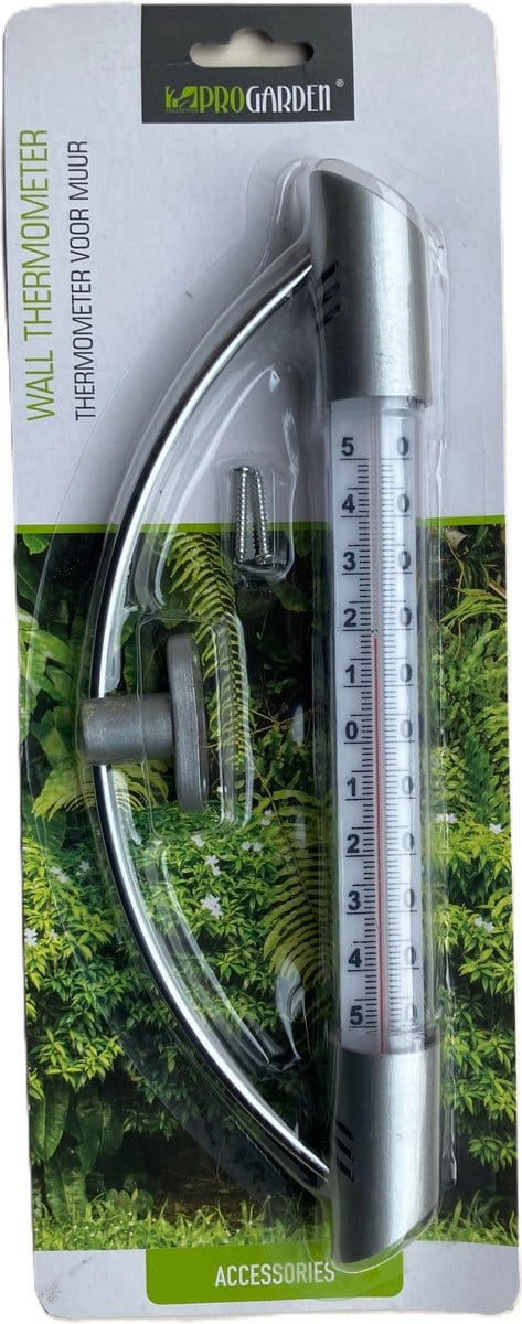 ProGarden - Wand Thermometer - RVS - Binnen & Buiten Thermometer - 23 x 8 cm