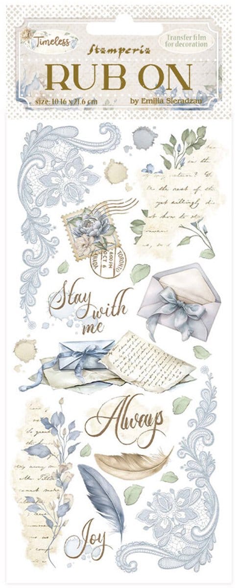 Stamperia - Timeless Rub-On 4x8,5 Inch Letters (DFLRB161)