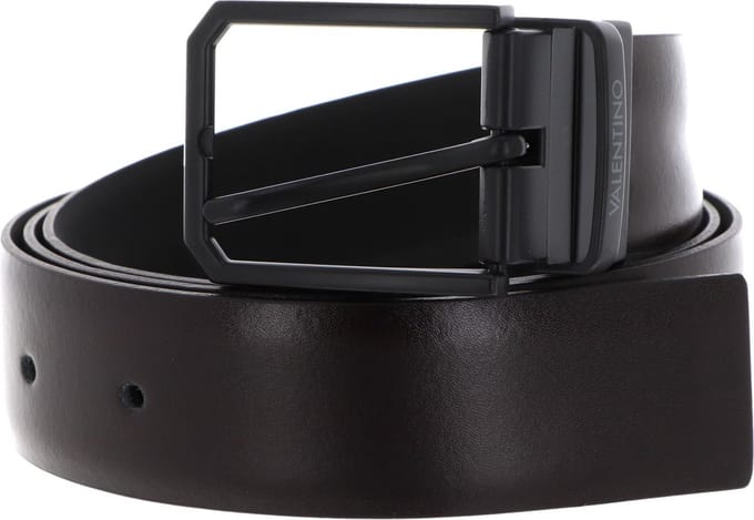 VALENTINO Leren Riem Bairone Belt W95 Moro / Nero Donkerbruin