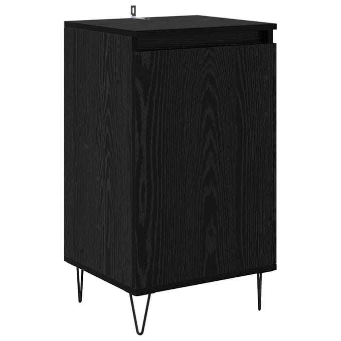 vidaXL - Dressoir - Zwart - Eiken - 40 - x - 35 - x - 70 - cm - Bewerkt - hout