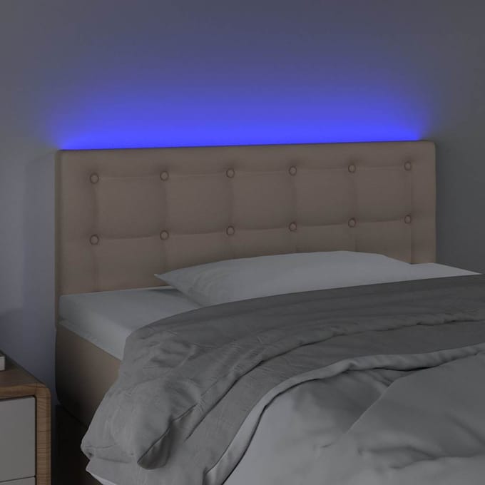 vidaXL - Hoofdbord - LED - 80x5x78/88 - cm - kunstleer - cappuccinokleurig