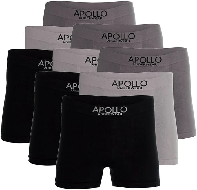 Apollo heren boxershorts - naadloos - maat M - 9-pack - grijs