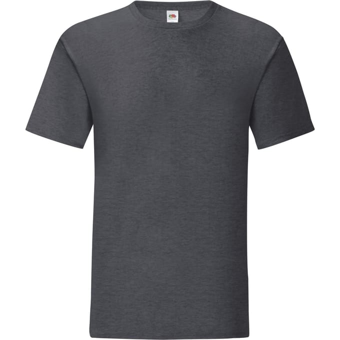 Fruit Of The Loom Heren Iconisch T-shirt (Donker Heather)