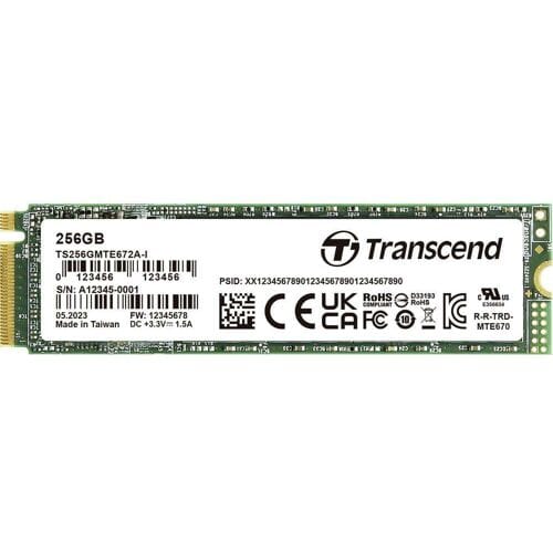 Transcend 256 GB PCIe SSD harde schijf M.2 PCIe NVMe TS256GMTE672AI-VS1