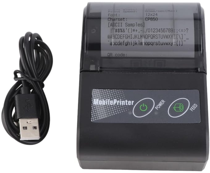 Allecto - Bluetooth-bonprinter - Draadloze mini-ticketprinter - Compact ontwerp - Geschikt voor restaurant en retail - Automatische slaapfunctie - ...