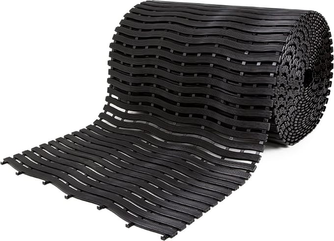 Rubbermagazijn - Antislipmat - Zwart - Zwembad mat - kleedruimtes - 60cm breed - Rol 15 meter