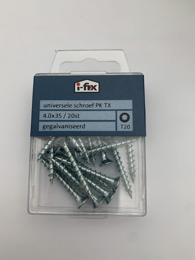 Universele schroef PK TX 4x35mm 20 stuks gegalvaniseerd