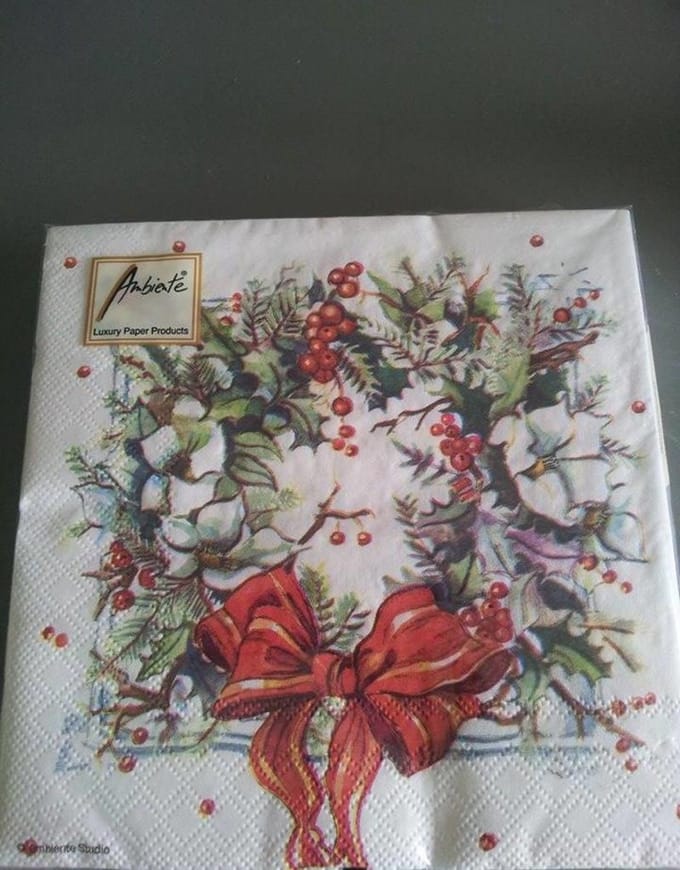 Servet met kerstkrans