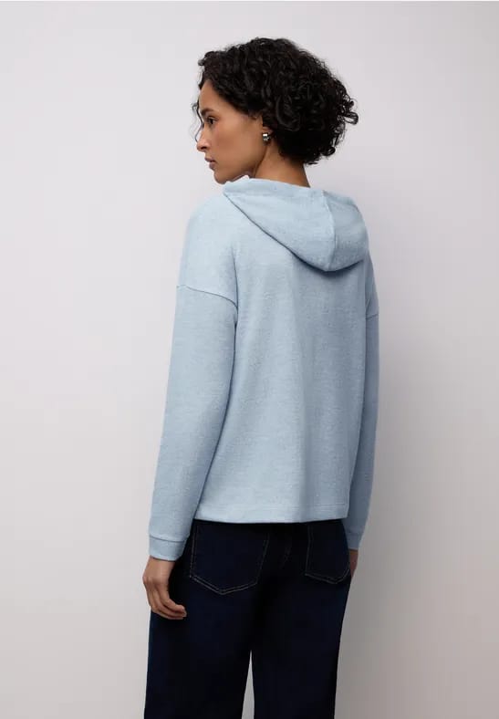 Shirt met gemêleerde capuchon