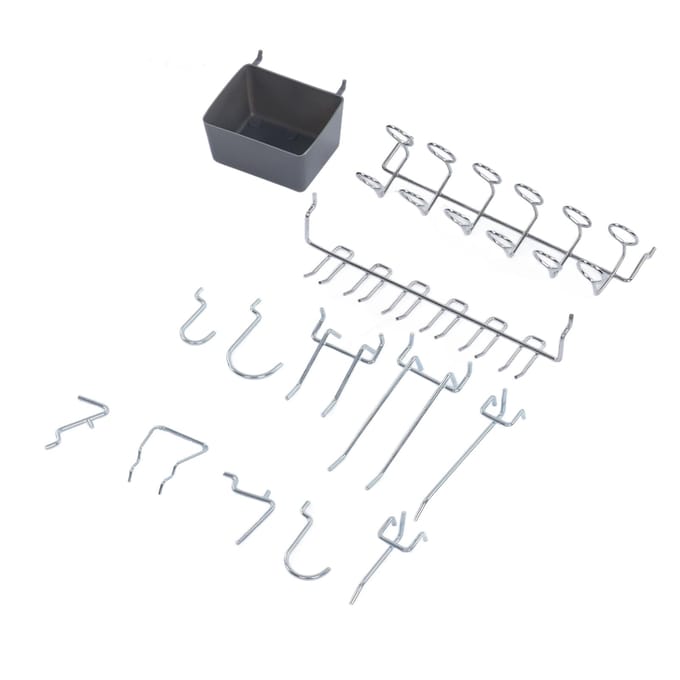 114 stuks Pegboard Haak Assortiment Gereedschapsopslag Organizer Set Kit voor Thuiswerkplaats