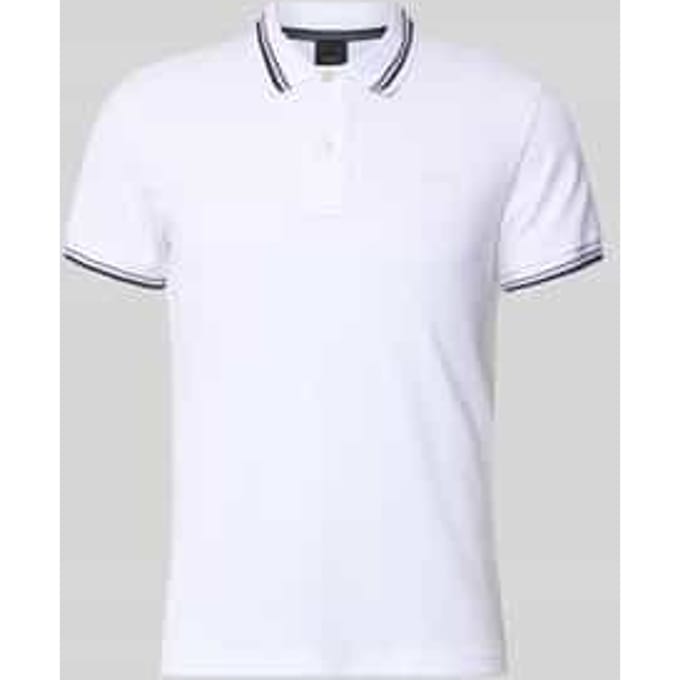 slim fit poloshirt met contraststrepen