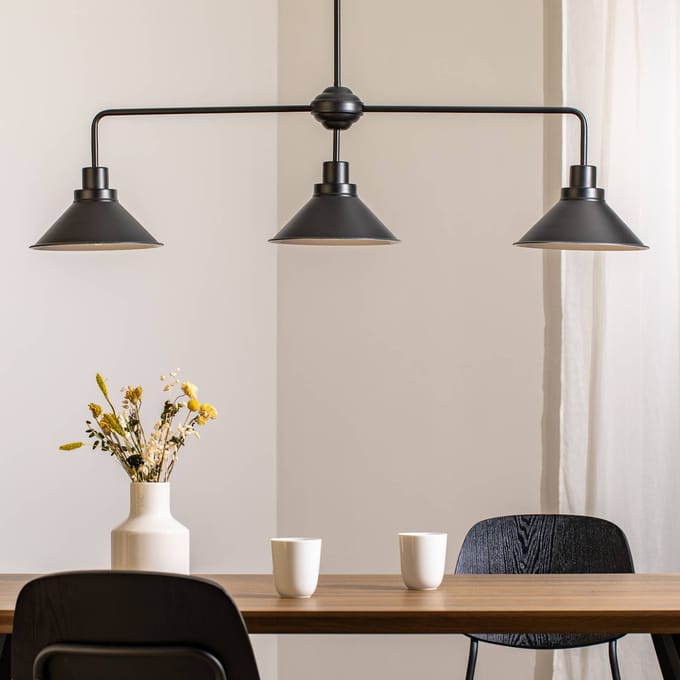 Nowodvorski Lighting Hanglamp Craft III in zwart, 3-lamps
